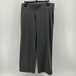 Lands End Charcoal Gray Cotton Spandex Casual Comfort Pull On Pants Med Petite